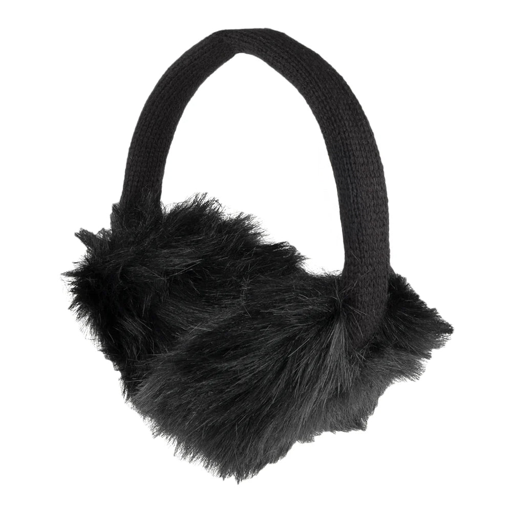 Orejeras de piel sintética de Village Hats Negro al por mayor