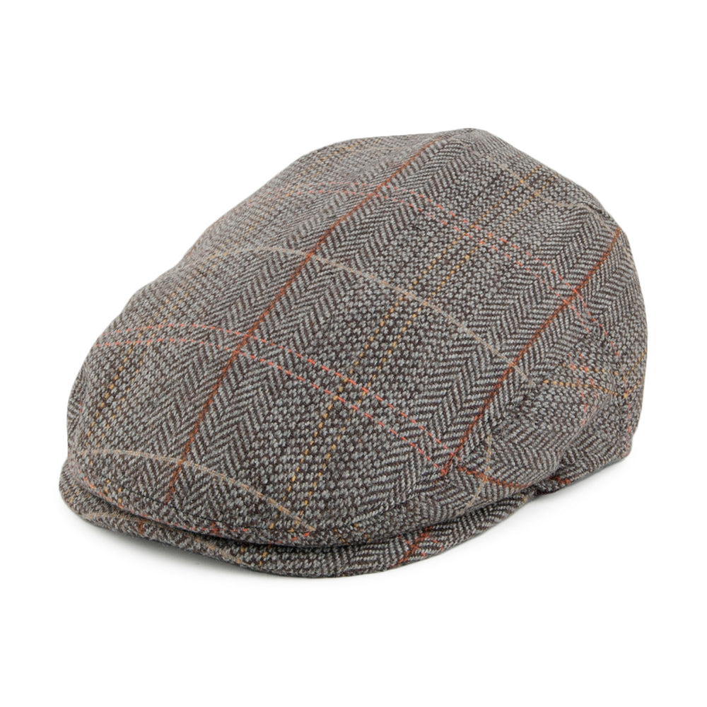 Gorra plana de bebé de Tweed de Jaxon & James Marrón-Gris al por mayor