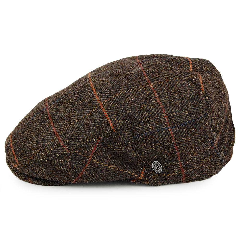 Gorra plana Glasgow a cuadros de Jaxon & James Verde Oliva al por mayor