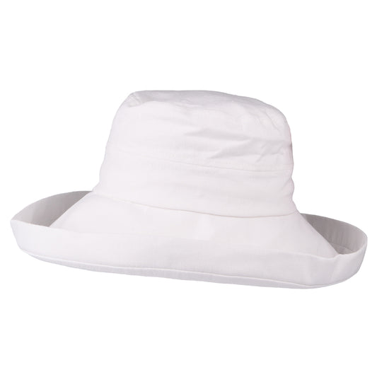 Sombrero Lily plegable de lino-algodón de sur la tête Blanco al por mayor