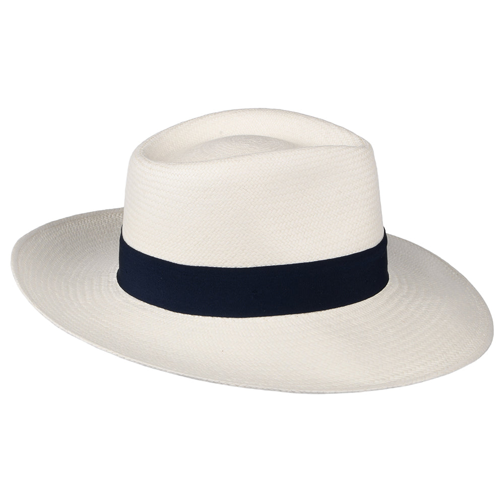 Sombrero Panamá Fedora Chatsworth de Failsworth - Decolorado-Azul Marino