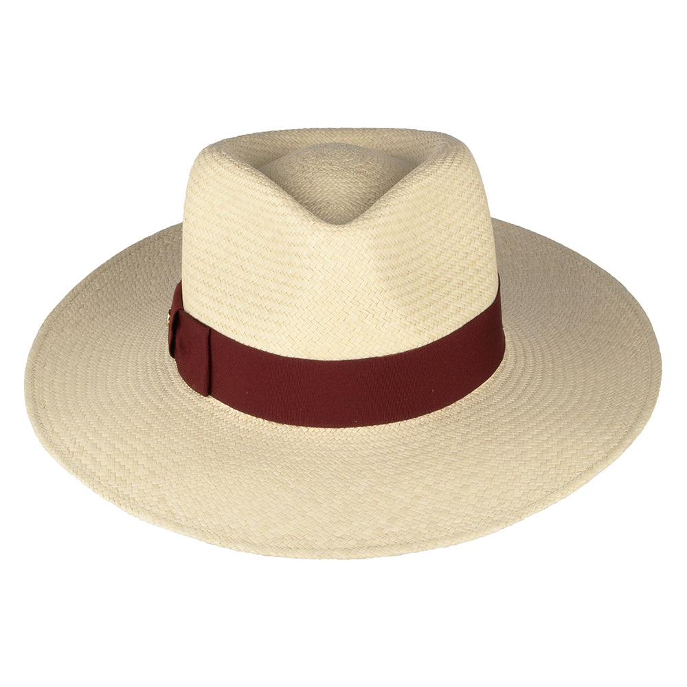 Sombrero Panamá Fedora Chatsworth de Failsworth - Natural-Burdeos