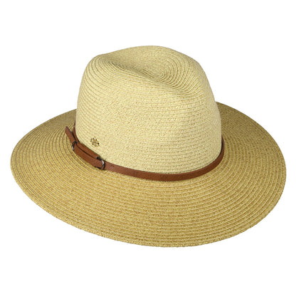 Sombrero Fedora Safari de trenza de papel de Cappelli - Natural-Marrón