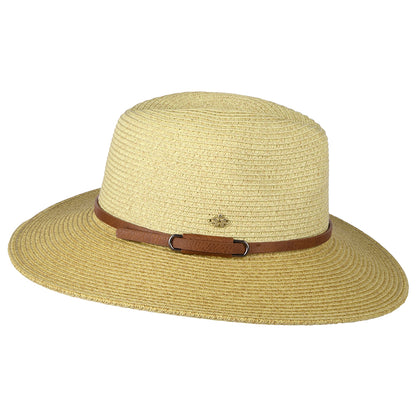 Sombrero Fedora Safari de trenza de papel de Cappelli - Natural-Marrón