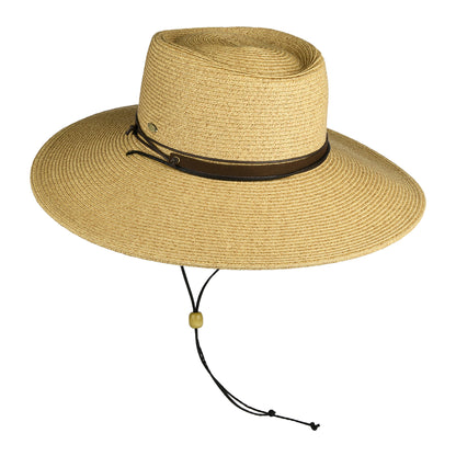 Sombrero Boater Bruges de trenza de papel de Scala - Tostado