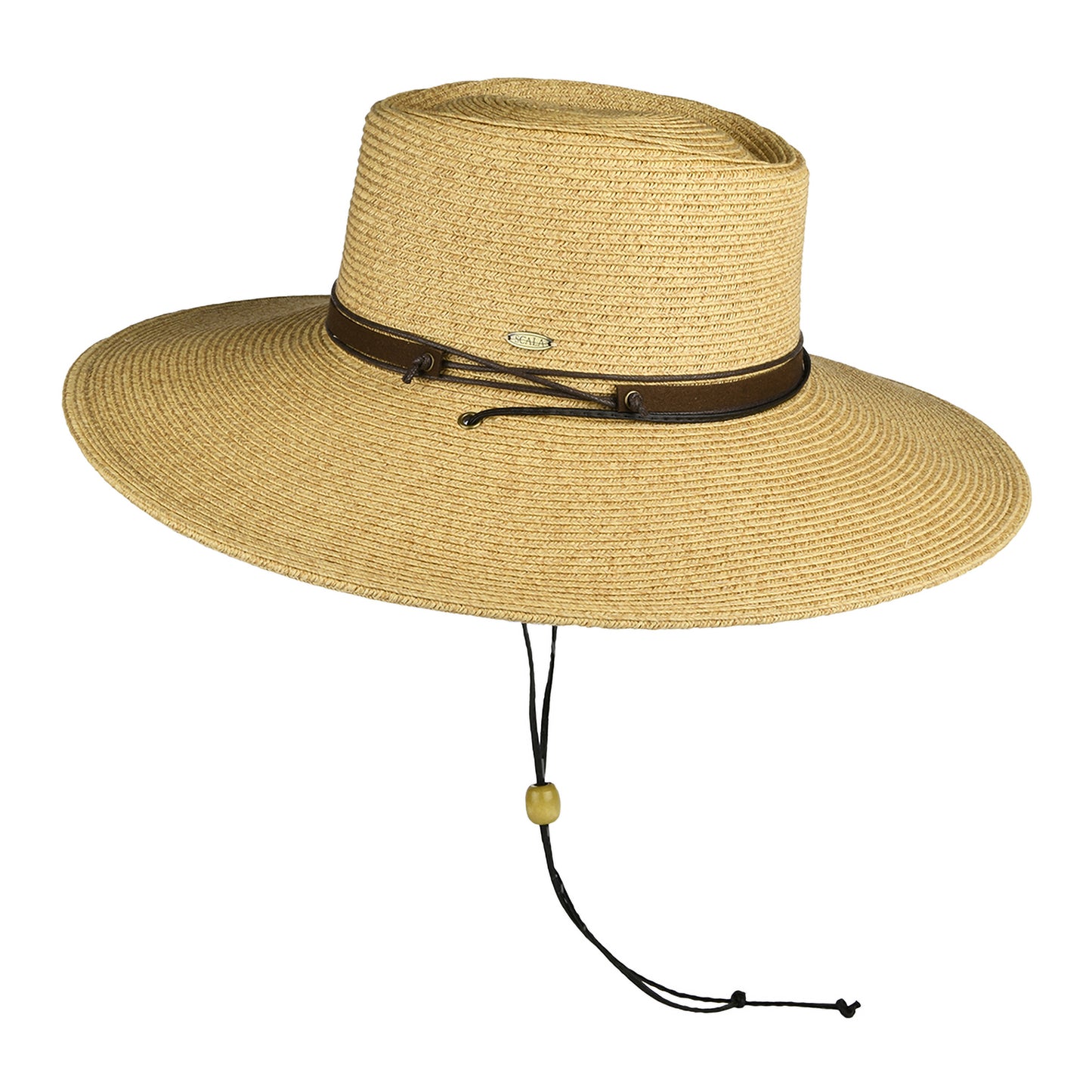 Sombrero Boater Bruges de trenza de papel de Scala - Tostado