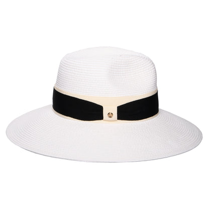 Sombrero Fedora Positano de ala ancha verano de Failsworth - Blanco