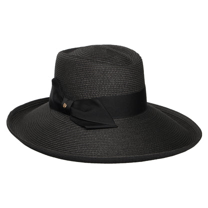 Sombrero de Sol Sissinghurst de paja con lazo azul marino de Failsworth - Negro