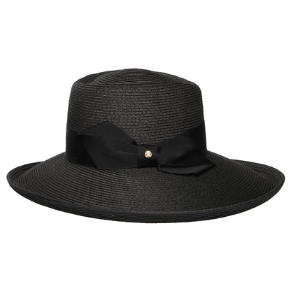 Sombrero de Sol Sissinghurst de paja con lazo azul marino de Failsworth - Negro
