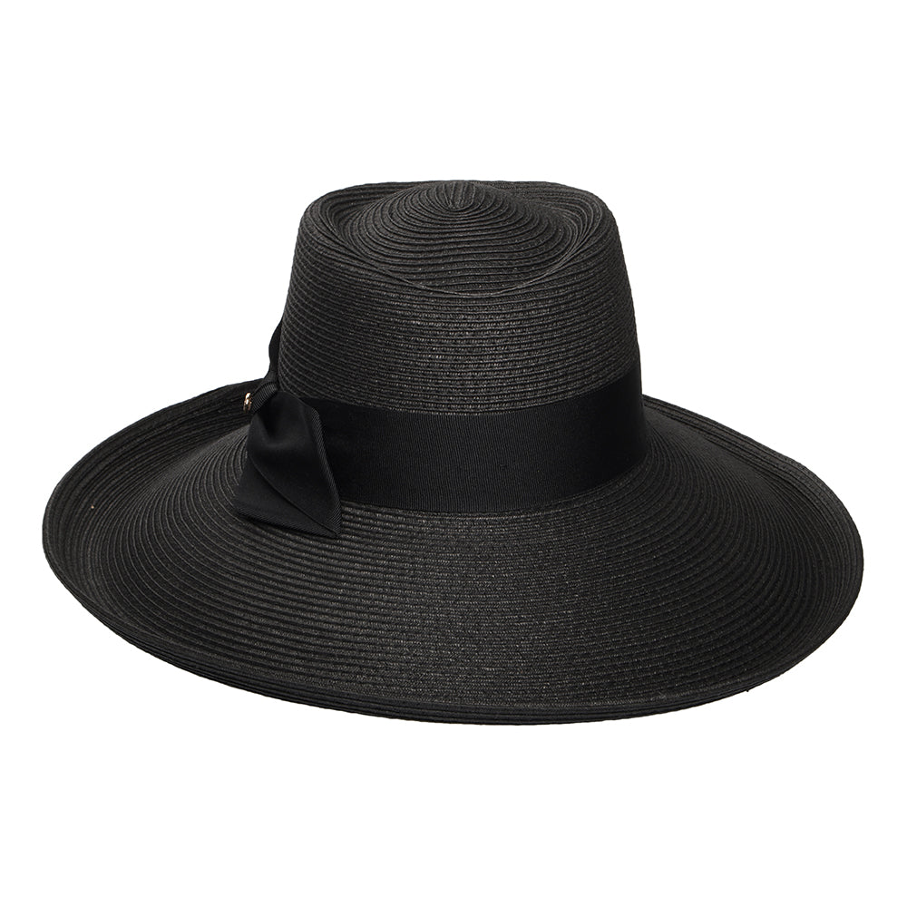 Sombrero de Sol Sissinghurst de paja con lazo azul marino de Failsworth - Negro