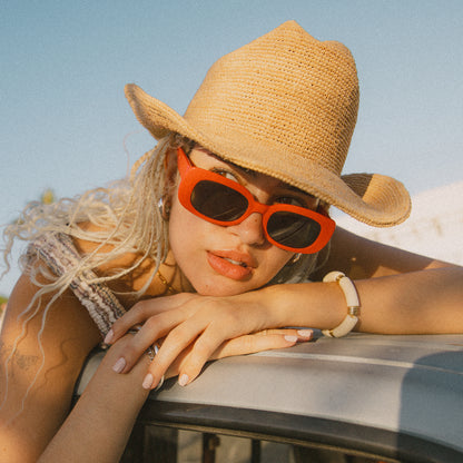 Sombrero Cowboy Odessa Crochet de paja de rafia de Brixton - Beige Arena