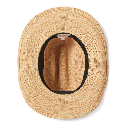 Sombrero Cowboy Odessa Crochet de paja de rafia de Brixton - Beige Arena-Azul