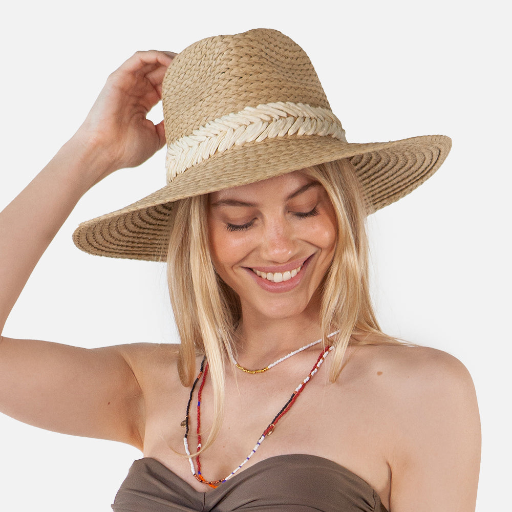 Sombrero Fedora Wandeer de paja toyo de Barts - Marrón Claro