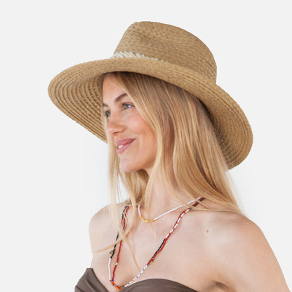 Sombrero Fedora Wandeer de paja toyo de Barts - Marrón Claro