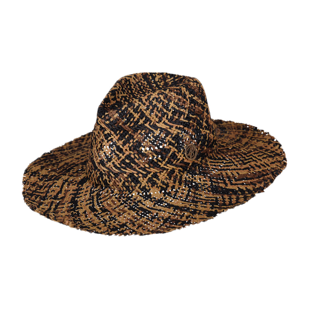 Sombrero Fedora Cozie de paja toyo de Barts - Marrón-Negro
