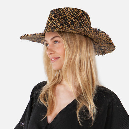 Sombrero Fedora Cozie de paja toyo de Barts - Marrón-Negro