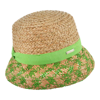 Sombrero de pescador trenzado de paja de Seeberger - Natural-Verde
