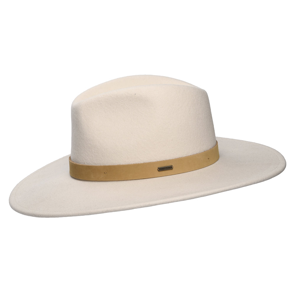 Sombrero Fedora Harper de fieltro de lana de Brixton - Crema-Natural