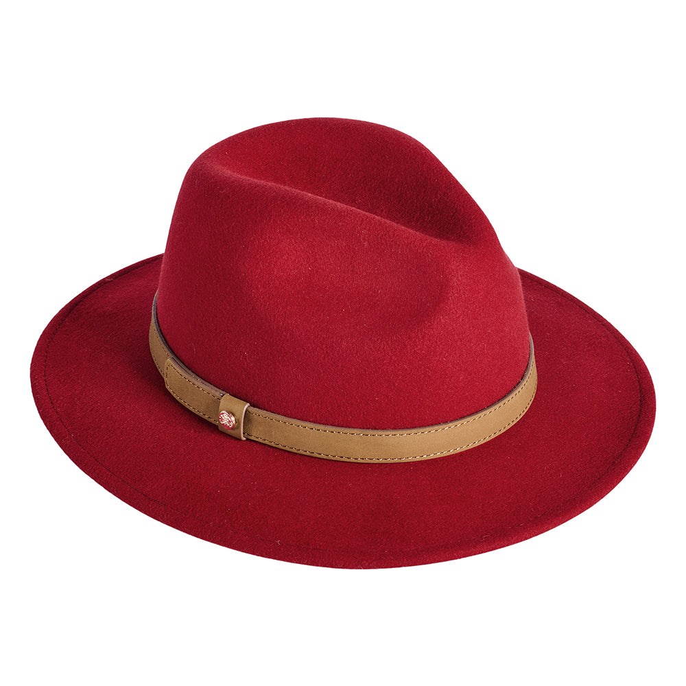 Sombrero Fedora clásica impermeable de fieltro de lana de Failsworth - Rojo Intenso