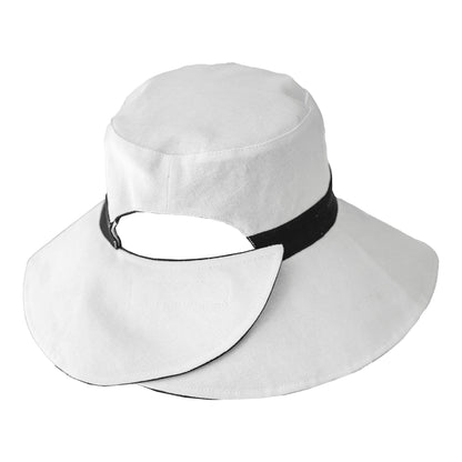 Sombrero de Sol Merrit reversible con abertura para coleta de Scala - Blanco-Negro