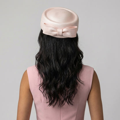 Sombrero Pillbox mujeres Jackie O de paja de Whiteley - Rosa