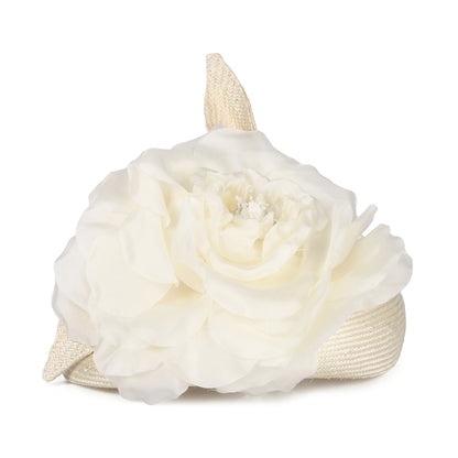 Sombrero Pillbox Fleur de paja de Whiteley - Blanco Marfil