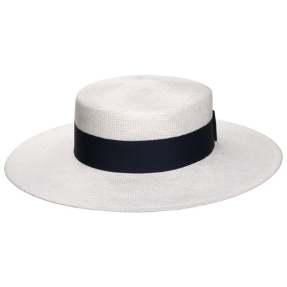 Sombrero Boater Audrey de Whiteley - Blanco-Azul Marino