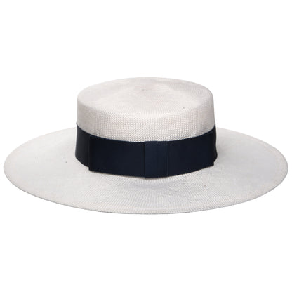 Sombrero Boater Audrey de Whiteley - Blanco-Azul Marino