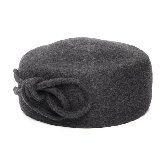 Sombrero Pillbox Caroline de lana con lazo de Whiteley - Antracita