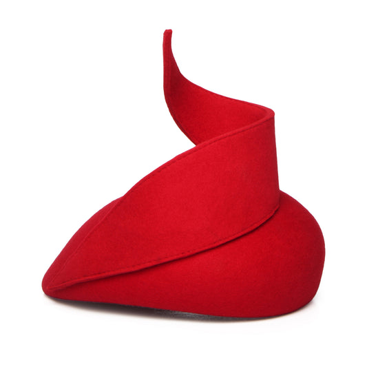 Sombrero Pillbox Scarlett de lana de Whiteley - Rojo