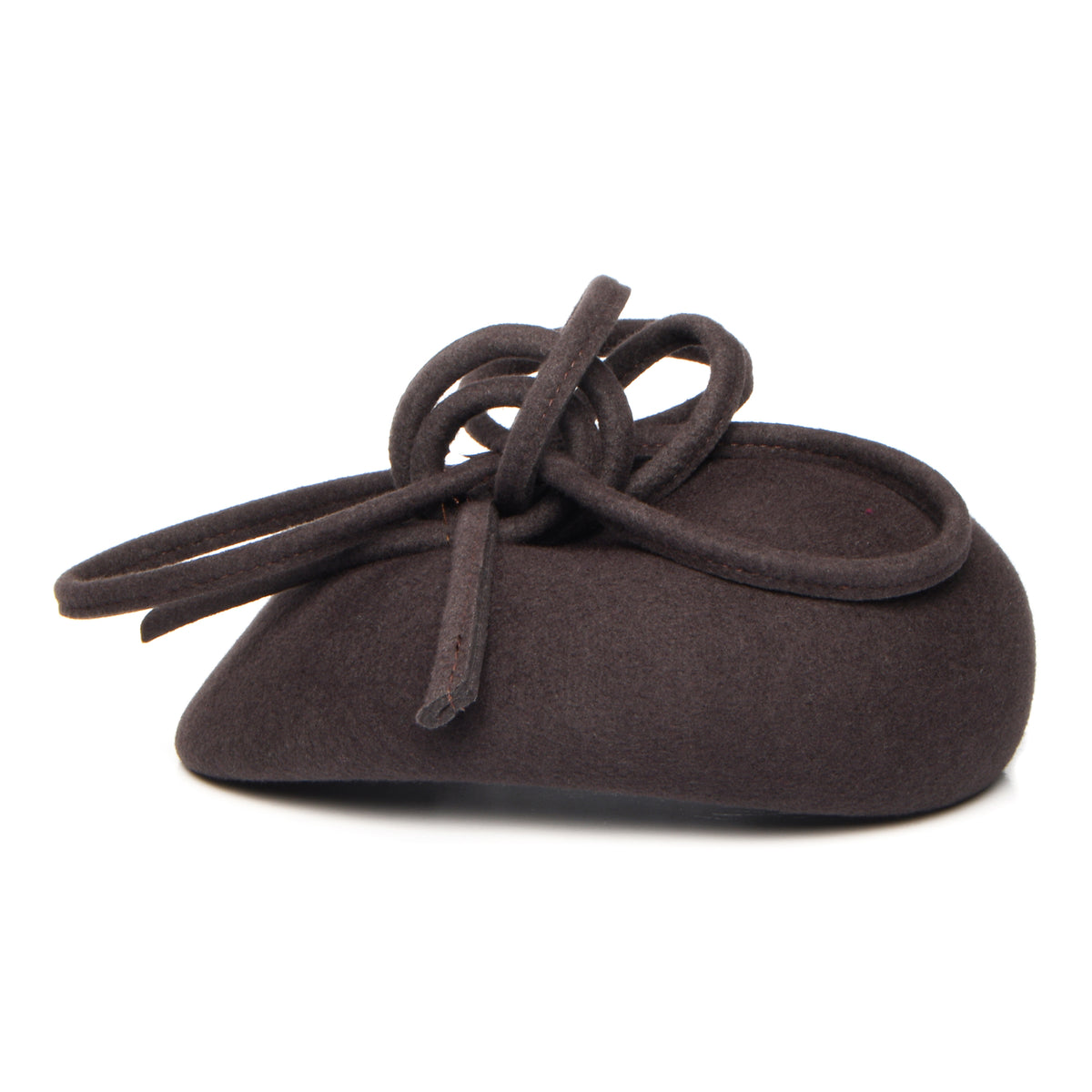 Sombrero Pillbox Rosey de lana con espiral de Whiteley - Chocolate