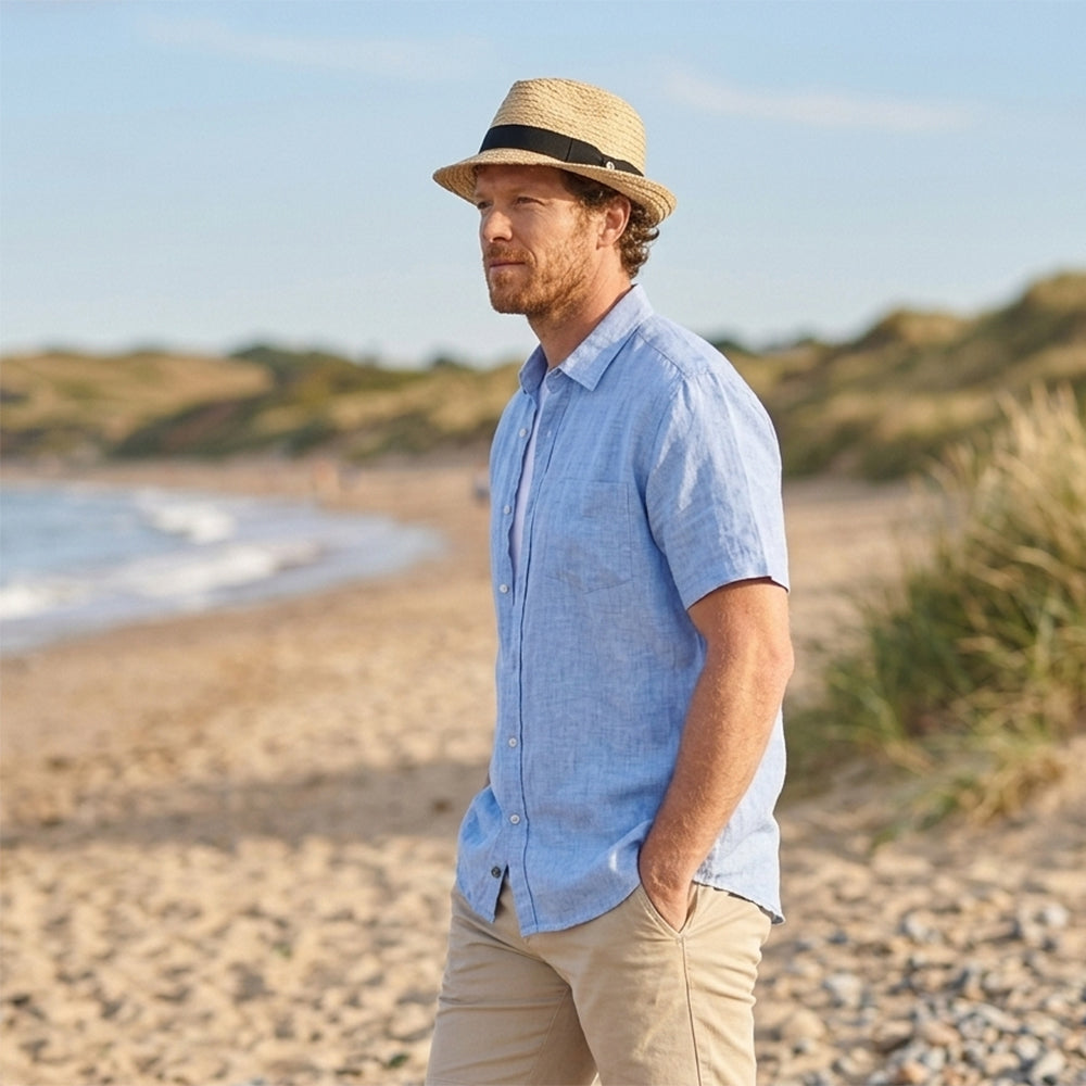 Sombrero Trilby Saybrook de rafia de Jaxon & James - Natural