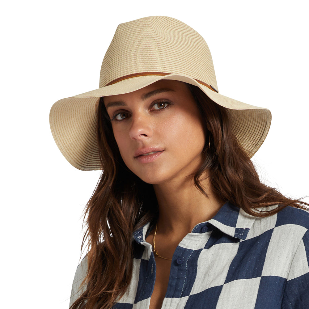 Sombrero Fedora Wesley plegable de paja de Brixton - Beige Arena