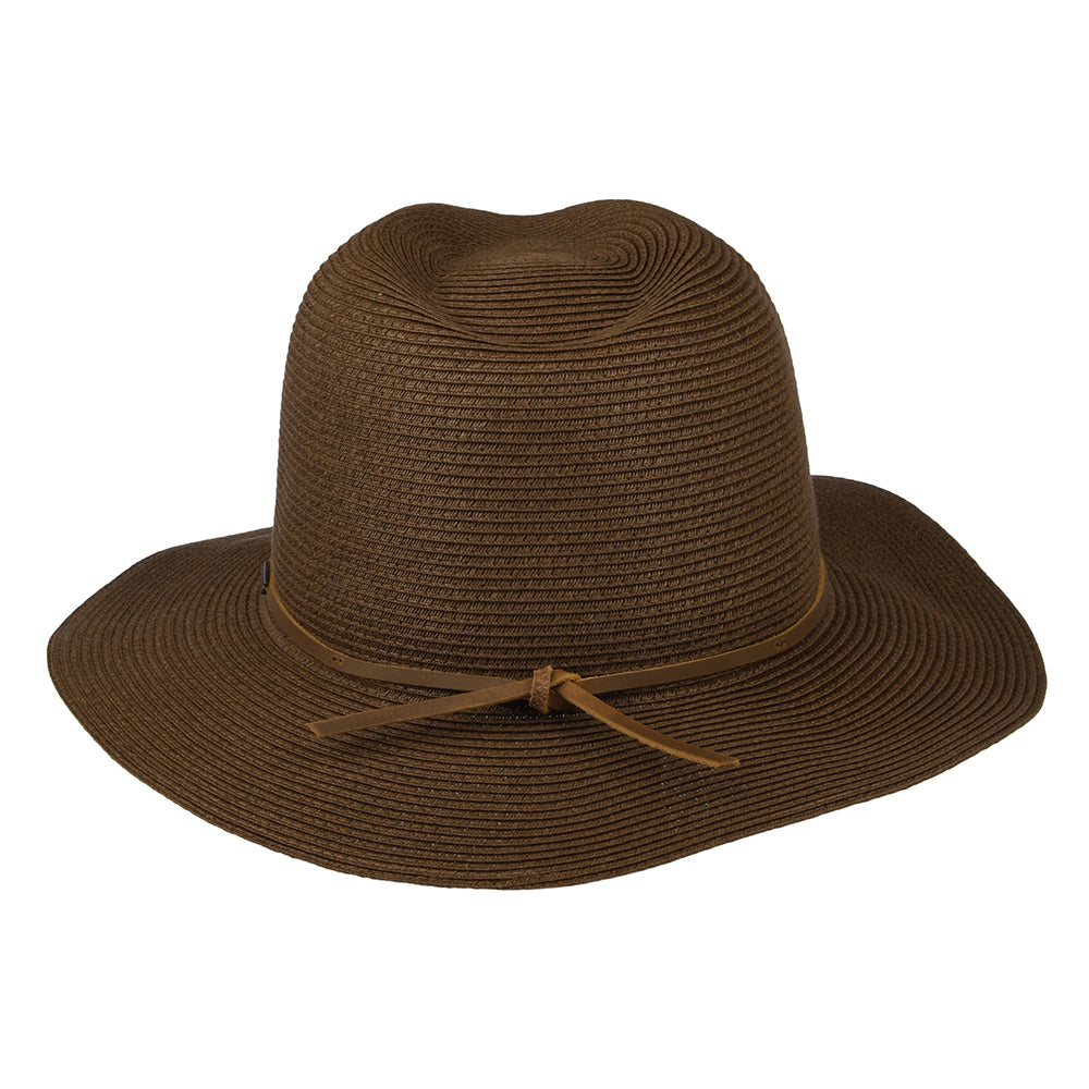 Sombrero Fedora Wesley plegable de paja de Brixton - Marrón