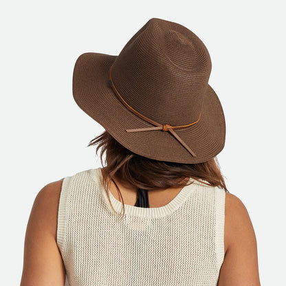 Sombrero Fedora Wesley plegable de paja de Brixton - Marrón