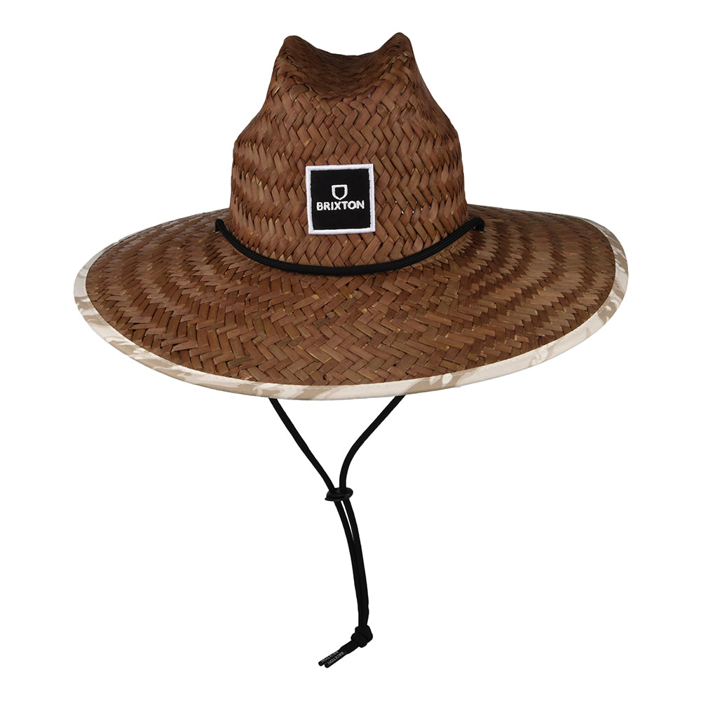 Sombrero de Guardacosta Alpha Square de paja de Brixton - Tofe-Blanco Roto