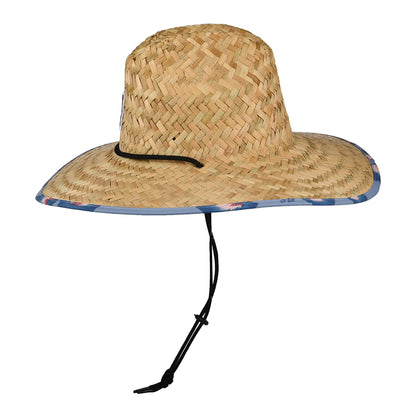 Sombrero de Guardacosta Alpha Square de paja de Brixton - Beige Arena-Azul Claro