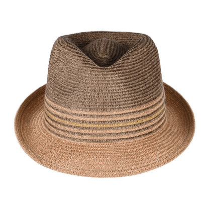 Sombrero Trilby Hooper de paja toyo de Bailey - Marrón-Multi