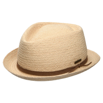 Sombrero Pork Pie Copa Diamante de rafia de Stetson - Natural