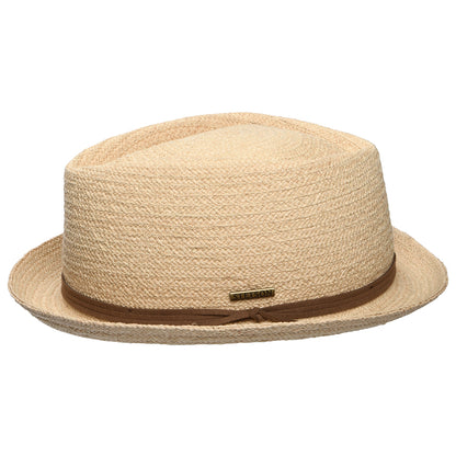 Sombrero Pork Pie Copa Diamante de rafia de Stetson - Natural