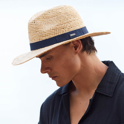 Sombrero Fedora Albury Crochet de rafia de Barts - Natural