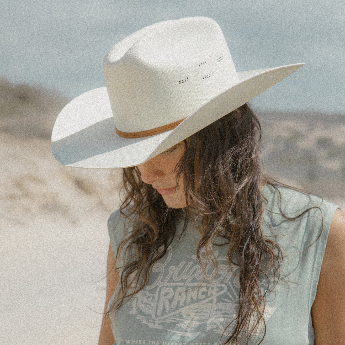 Sombrero Cowboy Laredo de paja toyo de Brixton - Blanco Marfil