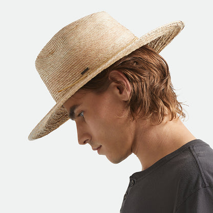 Sombrero Fedora Blake de paja de Brixton - Natural