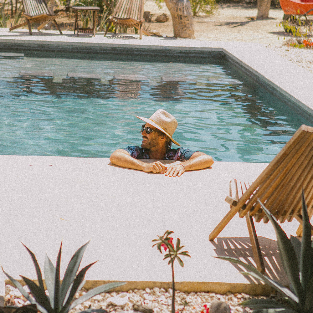 Sombrero Fedora Blake de paja de Brixton - Natural