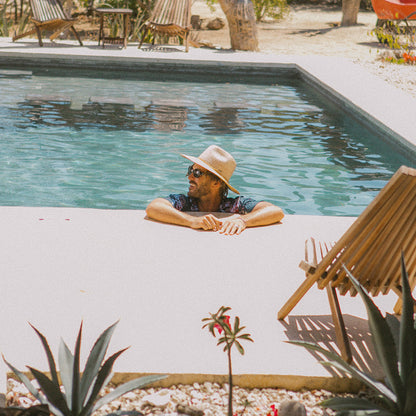 Sombrero Fedora Blake de paja de Brixton - Natural