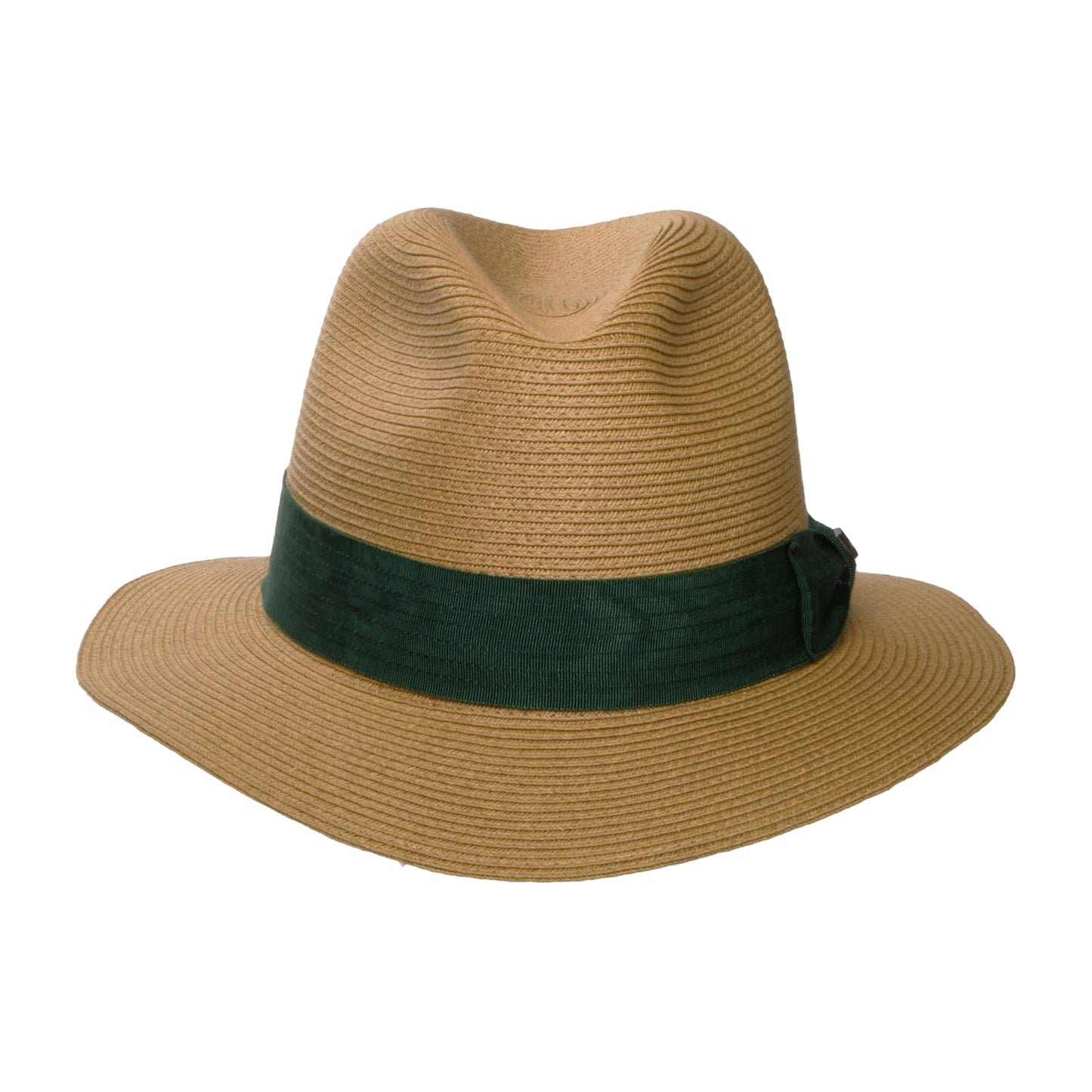 Sombrero Fedora Roma plegable de paja toyo de Brixton - Beige Oscuro-Bosque