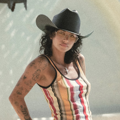 Sombrero Cowboy Laredo de paja toyo de Brixton - Negro