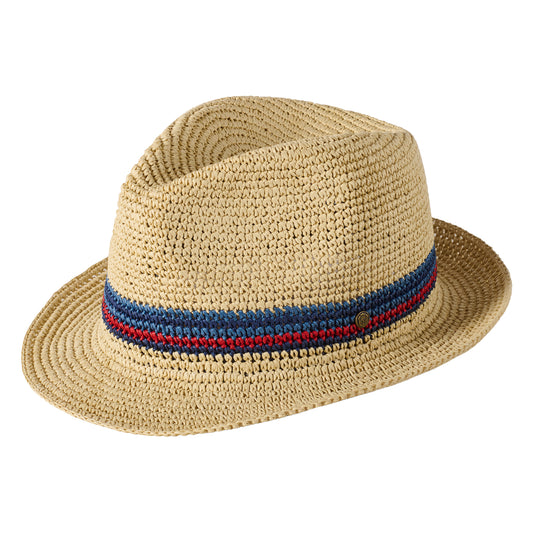 Sombrero Trilby Crochet de paja toyo de Failsworth - Natural