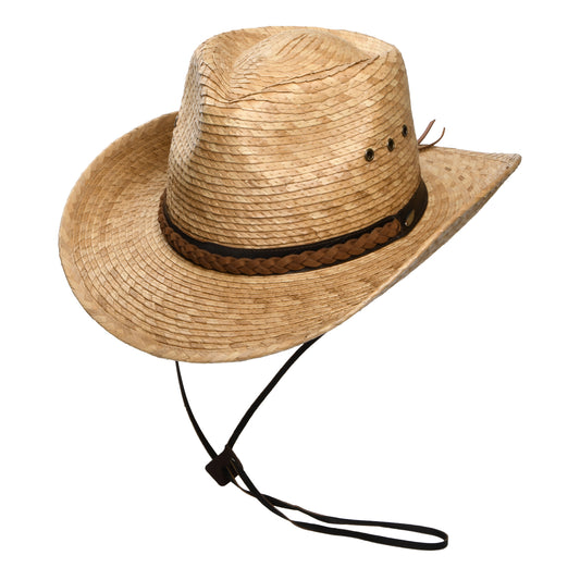 Sombrero Cowboy Quinn de paja de palmera de Scala - Tostado