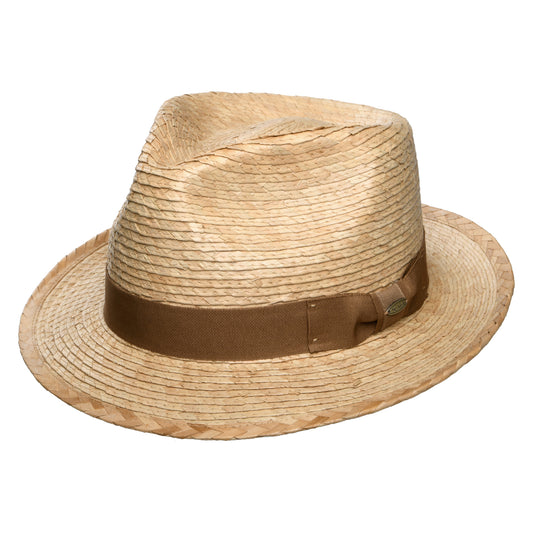 Sombrero Fedora Landon de paja de palmera de Scala - Tostado